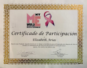 foto del Certificado de Participación "Arte en Rosado"