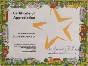 Foto del Certificado de Apreciiación 11-10-2019 Certificado de Apreciación Feria de la Salud