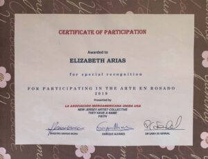 Certificado 10-27-2019 Certificado de Participación - Arte en Rosado en contra del Cáncer